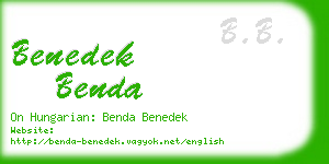 benedek benda business card